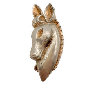 Coro Silver Tone Horse Head Brooch Signed Vintage c 1940s